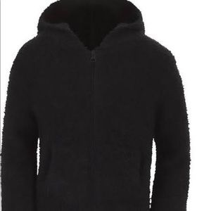 Skims cozy knit zip up hoodie in onyx size S/M